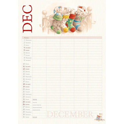CarouselCalendars Country Companions A4 Familie Organiser 2027