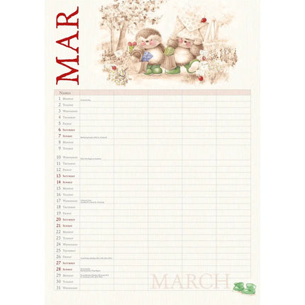 CarouselCalendars Country Companions A4 Familie Organiser 2027