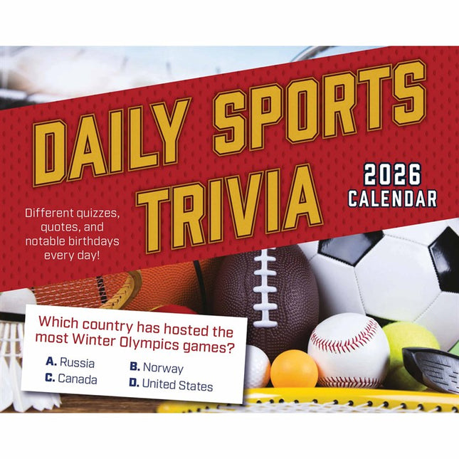 CarouselCalendars Dagelijkse Sportweetjes Scheurkalender 2026 Boxed