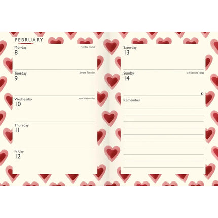 CarouselCalendars Emma Bridgewater Agenda 2027 A6 Hearts