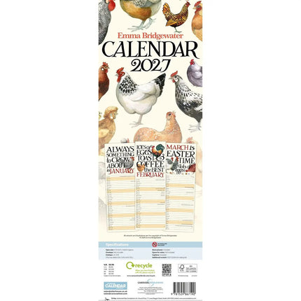 CarouselCalendars Emma Bridgewater Kippen Kalender 2027 Slimline