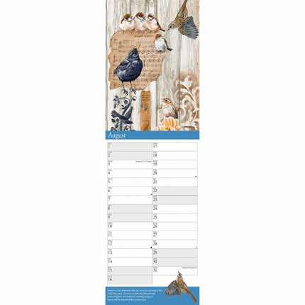 CarouselCalendars Garden Birds P. Pickering Kalender 2026 Slimline