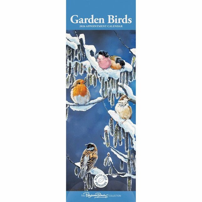 CarouselCalendars Garden Birds P. Pickering Kalender 2026 Slimline