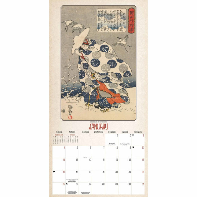 CarouselCalendars Japanese Woodblocks Kalender 2026