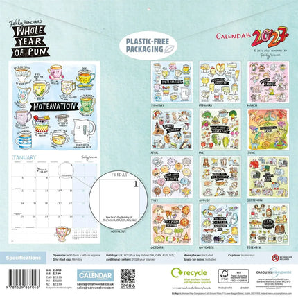 CarouselCalendars Jelly Armchair, Whole Year of Pun Kalender 2027