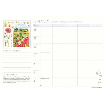 CarouselCalendars Judith Glover, Tuindagen A4 Familie Organiser 2027
