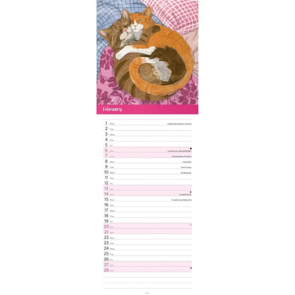 CarouselCalendars Katten Illustraties Kalender 2027 Slimline