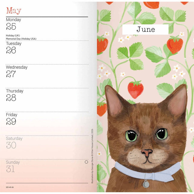 CarouselCalendars Katten Illustraties Slim Agenda 2026