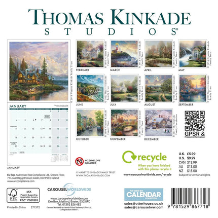 CarouselCalendars Kinkade Studios Kalender 2027 Mini