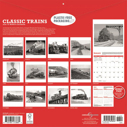 CarouselCalendars Klassieke Treinen Kalender 2026