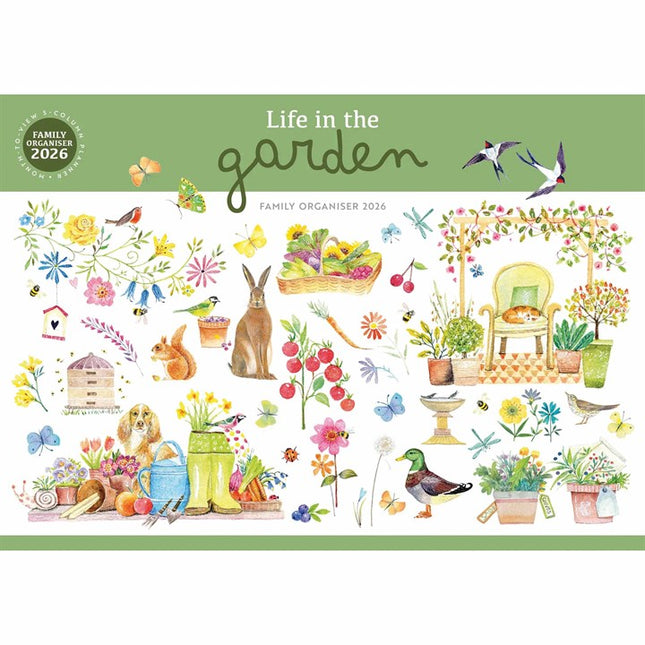 CarouselCalendars Life In The Garden A4 Familie Organiser 2026