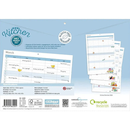 CarouselCalendars Life In The Kitchen A4 Familie Organiser 2027