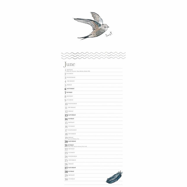 CarouselCalendars Madeleine Floyd, The Dawn Chorus Slim Kalender 2026