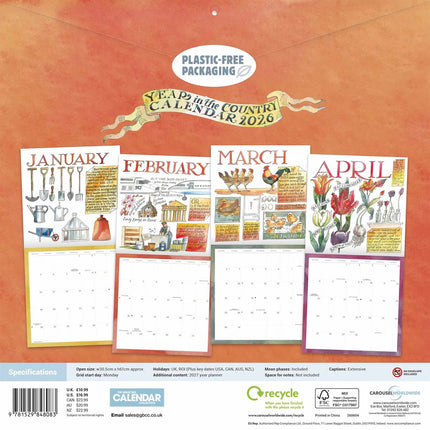 CarouselCalendars Matthew Rice A Year In The Country Kalender 2026