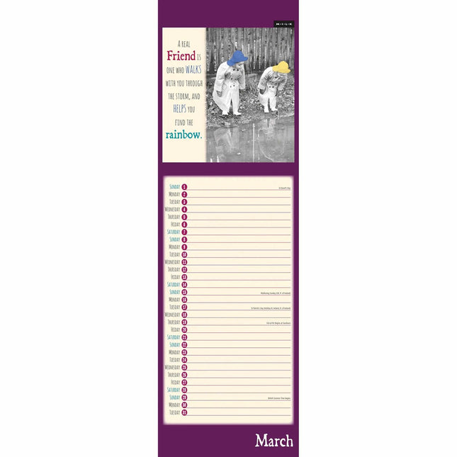 CarouselCalendars MILK Friendship Slimline Kalender 2026