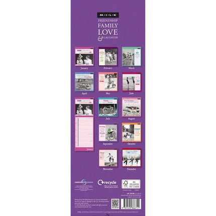CarouselCalendars MILK Friendship Slimline Kalender 2027