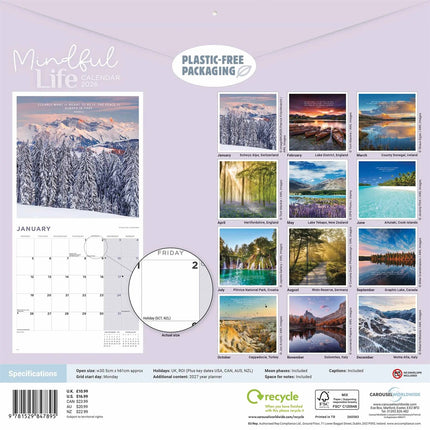 CarouselCalendars Mindful Life Kalender 2026