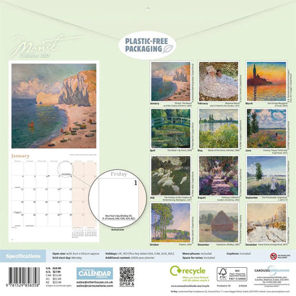 CarouselCalendars Monet Kalender 2027