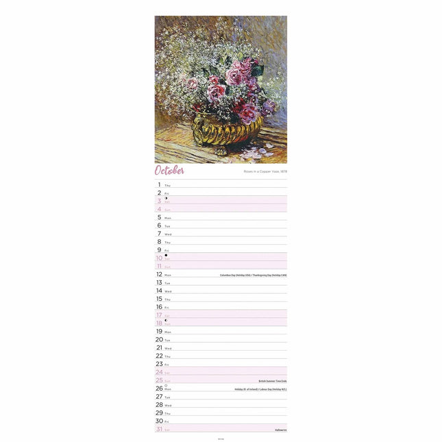 CarouselCalendars Monet Slimline Kalender 2026