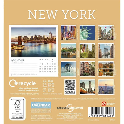 CarouselCalendars New York Deskkalender 2027