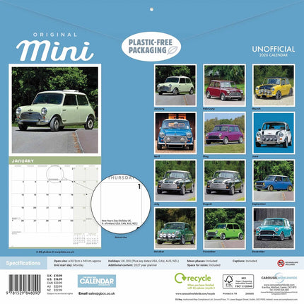 CarouselCalendars Original Mini Kalender 2026