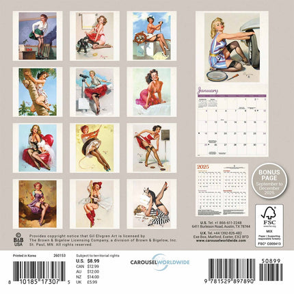 CarouselCalendars Pin Ups Girls Mini Kalender 2026