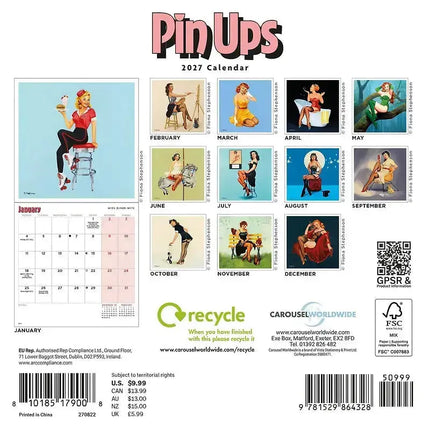 CarouselCalendars Pin Ups Mini Kalender 2027