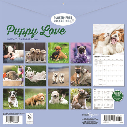 CarouselCalendars Puppie Liefde Kalender 2026