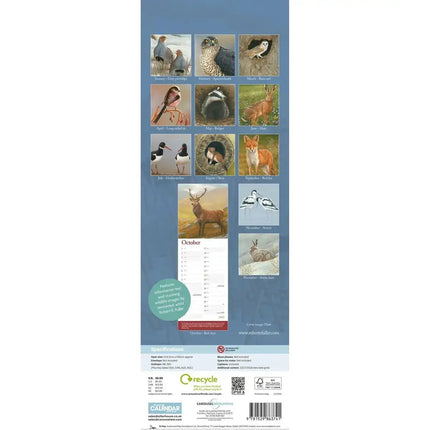 CarouselCalendars Robert Fuller British Wildlife Kalender 2027 Slimline