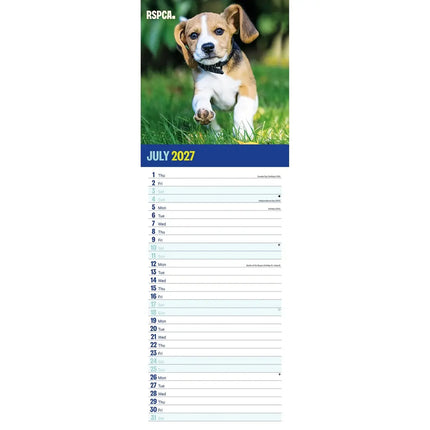 CarouselCalendars RSPCA, I Love Puppies Slim kalender 2027