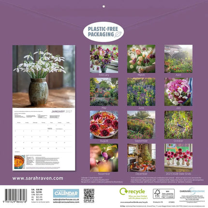 CarouselCalendars Sarah Raven Kalender 2027