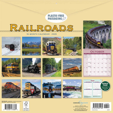 CarouselCalendars Spoorwegen Kalender 2026