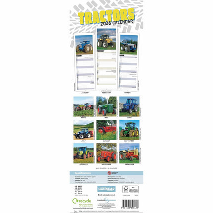 CarouselCalendars Tractors Kalender 2026 Slimline