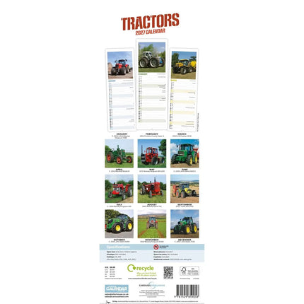 CarouselCalendars Tractors Slimline Kalender 2027