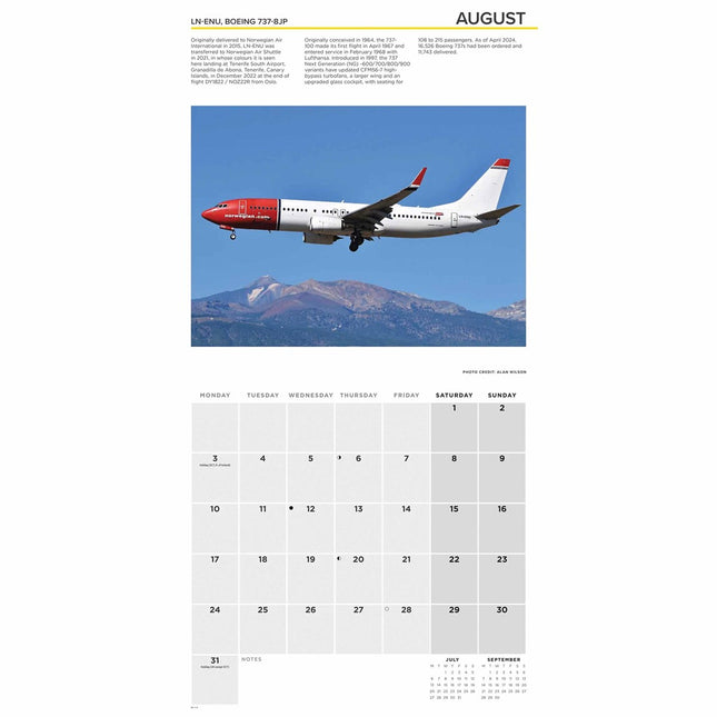CarouselCalendars Vliegtuigen Kalender 2026