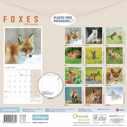 CarouselCalendars Vossen Kalender 2026