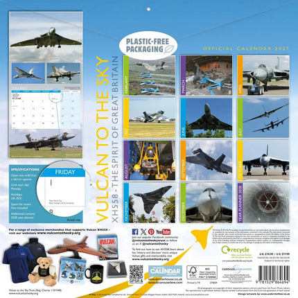 CarouselCalendars Vulcan XH558 Kalender 2027