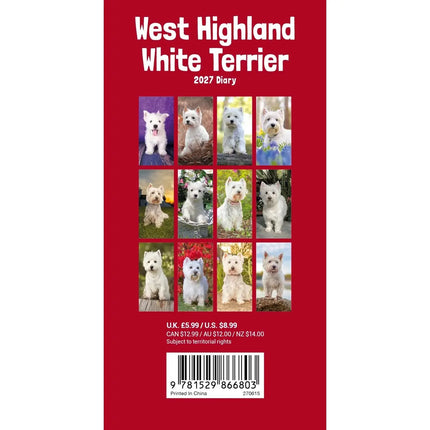 CarouselCalendars West Highland White Terrier Slim Agenda 2027