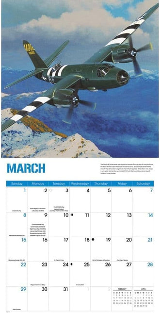 CarouselCalendars WWII Vliegtuigen Kalender 2026