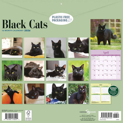 CarouselCalendars Zwarte Katten Kalender 2026