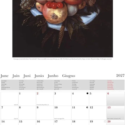 Cartilia Arcimboldo Kalender 2027