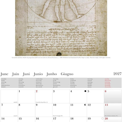 Cartilia Leonardo da Vinci Kalender 2027