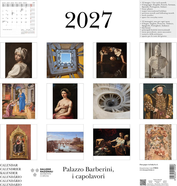 Cartilia Palazzo Barberini, The Masterpieces Kalender 2027