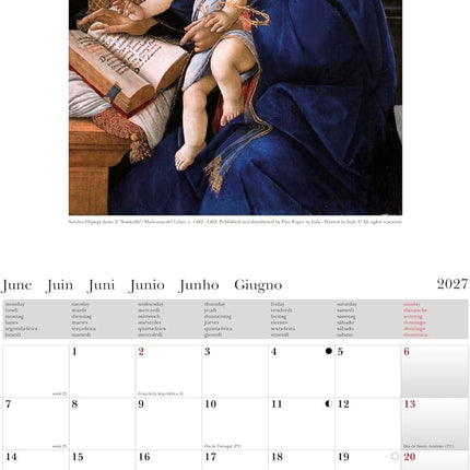 Cartilia Sandro Botticelli Kalender 2027