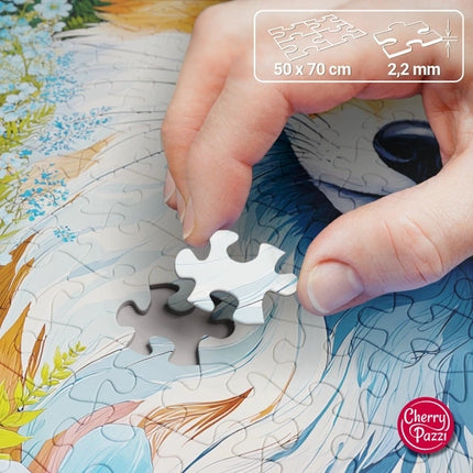 CherryPazzi Red Fox in Flowers Puzzel 1000 Stukjes