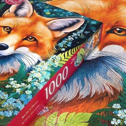 CherryPazzi Red Fox in Flowers Puzzel 1000 Stukjes