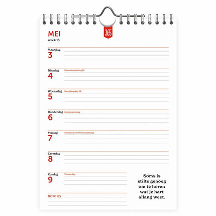 Comello 365 Dagen Succesvol Weeknotitiekalender 2027