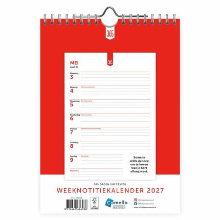 Comello 365 Dagen Succesvol Weeknotitiekalender 2027