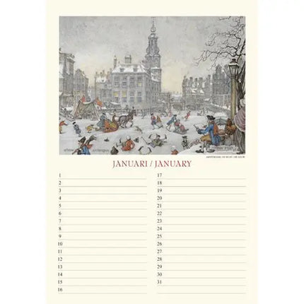 Comello Anton Pieck A4 "Zicht op Haven" verjaardagskalender