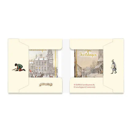Comello Anton Pieck Kerstkaarten - Arrenslee - Meisje met hond
